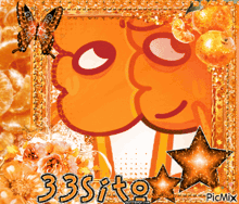 a picture with a cartoon face and the words 33sito