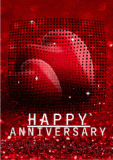 a red background with the words happy anniversary written on it