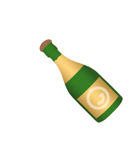 Bottle With Popping Cork Joypixels Sticker - Bottle With Popping