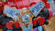 a close up of a toy with a shield that says ' a ' on it