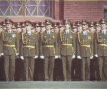 a group of soldiers are lined up in a line