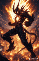 a picture of a monster with kling ai 1.6 on the bottom right
