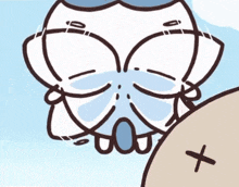 a cartoon drawing of a person 's butt with a x on the bottom