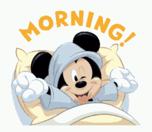 good morning mickey mouse woke up awake