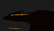 a drawing of a dragon with flames coming out of its mouth in the dark