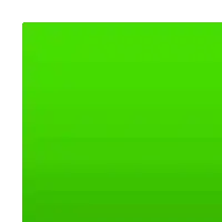 a green square with a white border is on a white background .