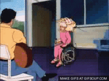Jem And The Holograms Fall Off Wheelchair GIF - Jem And The Holograms Fall Off Wheelchair Blonde Girl GIFs