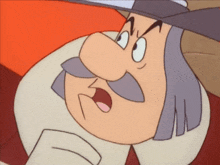 a cartoon character with a hat and mustache is laying down with his mouth open