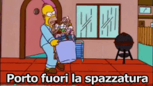 Homer Simpson Spazzatura Portare Fuori GIF - Homer Simpson Trash Garbage GIFs