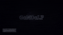 a neon sign that says gandalf is lit up on a brick wall