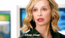 Cat Grant Chop Chop GIF - Cat Grant Chop Chop Hurry Up GIFs