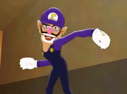 Waluigi Mario GIF - Waluigi Mario Dance Moves GIFs
