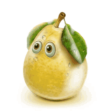 live pear happy fruit eyes