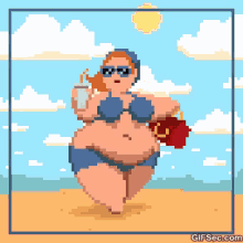 Bikini Beach Vibe GIF - Bikini Beach Vibe Fat Woman GIFs