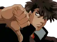a close up of a person giving a thumbs down