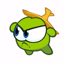 angry look nibble nom cut the rope annoyed angry stare