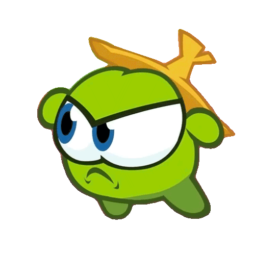 Angry Look Nibble Nom Sticker - Angry Look Nibble Nom Cut The Rope Stickers