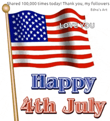 Happy4th Of July American Flag GIF