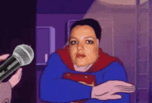 a cartoon of a woman in a superman costume