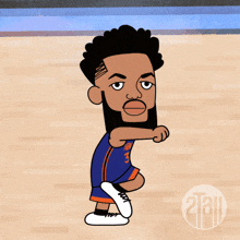a cartoon of a basketball player wearing a number 3 jersey