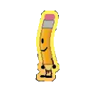 a cartoon drawing of a pencil with a face and arms and legs .