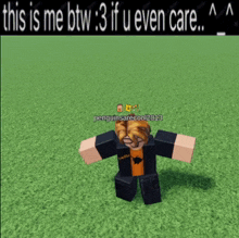 a picture of a minecraft character with the words " this is me btw 3 if u even care "