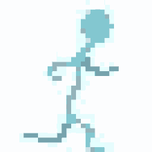 running stickman pixelart