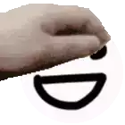 a close up of a person 's hand with a smiley face drawn on it .