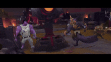 a video game character is being attacked by a dragon