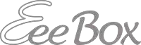 a logo for eee box that is gray