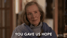 You Gave Us Hope Just When Things Seemed The Darkest Eileen Wood GIF - You Gave Us Hope Just When Things Seemed The Darkest Eileen Wood Frances Conroy GIFs