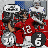 a football player with the number 12 on his jersey throws the ball
