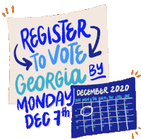 Vote Ga Dec7th Sticker - Vote Ga Dec7th Register To Vote Now Stickers