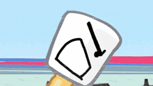 a cartoon drawing of a hammer with a mouth and the letter v on it