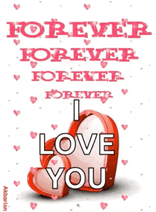 a couple of hearts that say `` forever forever forever i love you ''