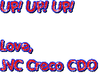 a red and blue graphic that says up up up love nc creco cdo