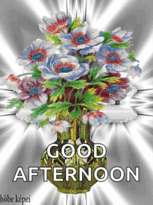 good afternoon flowers sparkles flower vase