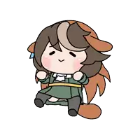 a cartoon drawing of a girl with brown hair and ears