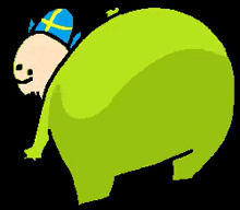 a pixel art drawing of a person wearing a blue hat and a green costume .