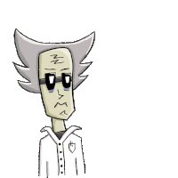a cartoon drawing of a man with the word nope written above him