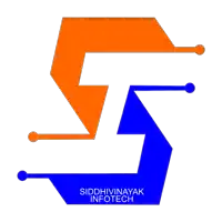a logo for siddhivinayak infotech with a blue and orange s