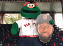 Boston Red Sox Wally The Green Monster GIF - Boston Red Sox Wally The Green Monster Jackie Bradley Jr GIFs