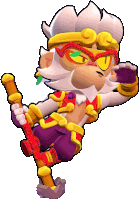 a cartoon monkey is holding a cane and wearing sunglasses