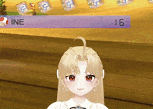 a girl in a video game with the number 16 behind her