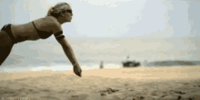 volleyball dive save woman beach