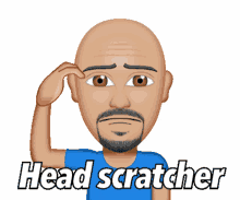 bald man head head scratch head scratcher what