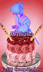 a birthday cake with the name madrina on top