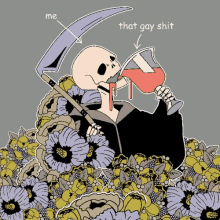 Skeleton Drinking GIF - Skeleton Drinking Grim Reaper GIFs