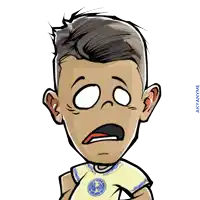 a cartoon of a boy wearing a shirt that says america