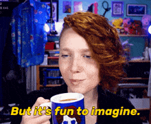 Randomtuesday But It'S Fun To Imagine GIF - Randomtuesday But It'S Fun To Imagine Sip Coffee GIFs